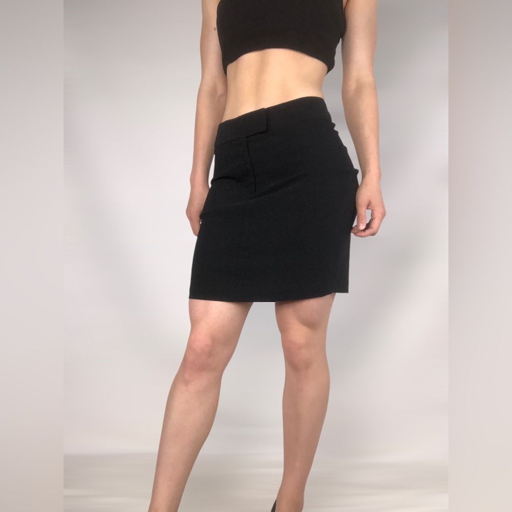 Vintage 90s Cache Stretchy Mini‎ Pencil Skirt Black Size S